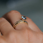 1.13ct Round Precision Blue Montana Sapphire Evergreen Carved 4 Prong Solitaire in 14k Yellow Gold
