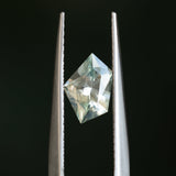 0.87CT SHIELD MONTANA SAPPHIRE, LIGHT GREEN AND WHITE, 8.10X5.45X3.22MM