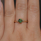 0.84ct Round Australian Parti Sapphire and Princess Cut Diamond Rapids Low Profile Ring in 14k Yellow Gold