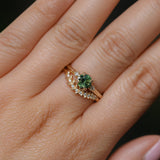 0.84ct Round Australian Parti Sapphire and Princess Cut Diamond Rapids Low Profile Ring in 14k Yellow Gold