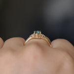 0.80ct Round Montana Sapphire and Princess Cut Diamond Rapids Low Profile Ring in 14k Yellow Gold