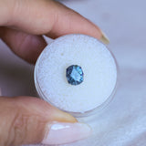 1.38CT PRECISION CUT OVAL MONTANA SAPPHIRE, OCEAN BLUE TEAL, 7.0X6.0X4.4MM