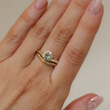 0.85ct Bicolor Round Montana Sapphire Low Profile 4 Prong Signet Solitaire in 14k Yellow Gold