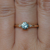 0.81ct Blue Montana Sapphire and Princess Cut Diamond Rapids Low Profile Ring in 14k Yellow Gold