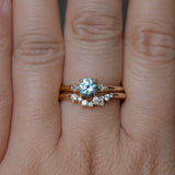 0.81ct Blue Montana Sapphire and Princess Cut Diamond Rapids Low Profile Ring in 14k Yellow Gold