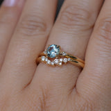 0.81ct Blue Montana Sapphire and Princess Cut Diamond Rapids Low Profile Ring in 14k Yellow Gold