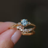 0.81ct Blue Montana Sapphire and Princess Cut Diamond Rapids Low Profile Ring in 14k Yellow Gold