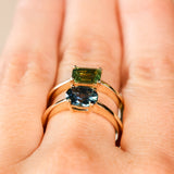 1.42ct Oval Blue Montana Sapphire Low Profile 4 Prong East-West Solitaire in 14k Yellow Gold