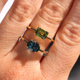 1.42ct Oval Blue Montana Sapphire Low Profile 4 Prong East-West Solitaire in 14k Yellow Gold