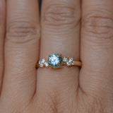 1.01ct Light Teal Montana Sapphire and Diamond Starry Night Low Profile Solitaire in 14k Yellow Gold