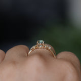 1.01ct Light Teal Montana Sapphire and Diamond Starry Night Low Profile Solitaire in 14k Yellow Gold
