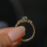 1.01ct Light Teal Montana Sapphire and Diamond Starry Night Low Profile Solitaire in 14k Yellow Gold