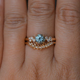 1.01ct Light Teal Montana Sapphire and Diamond Starry Night Low Profile Solitaire in 14k Yellow Gold