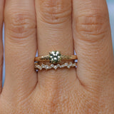 0.79ct Round Light Green Montana Sapphire Low Profile Four Prong Spring Bloom Solitaire in 14k Yellow Gold