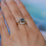0.98ct Deep Teal Blue to Purple Montana Sapphire Low Profile 4 Prong Solitaire in 14k Yellow Gold