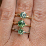1.44ct Round Precision Cut Montana Sapphire Flat Band 4 Prong Solitaire Evergreen Ring in 14k Yellow Gold