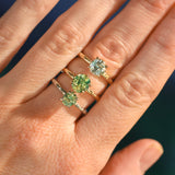 1.44ct Round Precision Cut Montana Sapphire Flat Band 4 Prong Solitaire Evergreen Ring in 14k Yellow Gold