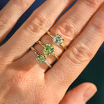 1.44ct Round Precision Cut Montana Sapphire Flat Band 4 Prong Solitaire Evergreen Ring in 14k Yellow Gold
