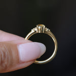 0.71ct Bicolor Round Montana Sapphire and Princess Cut Diamond Rapids Low Profile Ring in 18k Yellow Gold
