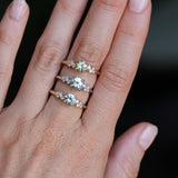 0.75ct Round Untreated Silvery Grey Montana Sapphire and Diamond Starry Night Low Profile Solitaire in 14k Yellow Gold