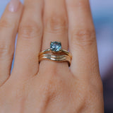 1.69ct Untreated Cushion Cut Blue Montana Sapphire Low Profile 4 Prong Solitaire in 14k Yellow Gold