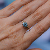 1.69ct Untreated Cushion Cut Blue Montana Sapphire Low Profile 4 Prong Solitaire in 14k Yellow Gold