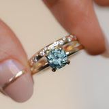 1.69ct Untreated Cushion Cut Blue Montana Sapphire Low Profile 4 Prong Solitaire in 14k Yellow Gold