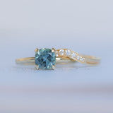 1.69ct Untreated Cushion Cut Blue Montana Sapphire Low Profile 4 Prong Solitaire in 14k Yellow Gold
