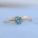 1.69ct Untreated Cushion Cut Blue Montana Sapphire Low Profile 4 Prong Solitaire in 14k Yellow Gold