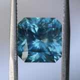 5.53CT RADIANT CUT MONTANA SAPPHIRE, TEAL BLUE AND LIGHT GREEN, UNTREATED, 9.39X9.21X6.75MM - APPRAISED STONE
