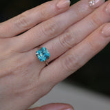 5.53CT RADIANT CUT MONTANA SAPPHIRE, TEAL BLUE AND LIGHT GREEN, UNTREATED, 9.39X9.21X6.75MM - APPRAISED STONE