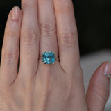 5.53CT RADIANT CUT MONTANA SAPPHIRE, TEAL BLUE AND LIGHT GREEN, UNTREATED, 9.39X9.21X6.75MM - APPRAISED STONE