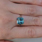 5.53CT RADIANT CUT MONTANA SAPPHIRE, TEAL BLUE AND LIGHT GREEN, UNTREATED, 9.39X9.21X6.75MM - APPRAISED STONE