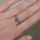 2.12CT HEXAGON BRILLIANT MONTANA SAPPHIRE, OCEAN BLUE AND GREEN, UNTREATED, 8.35X7.24X5.31MM - APPRAISED STONE