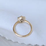 1.94ct Round Precision Cushion Cut Green Montana Sapphire Scallop Cup Solitaire in 14k Yellow Gold