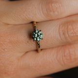 1.34ct Round Precision Cut Montana Sapphire 4 Prong Solitaire Evergreen Ring in 14k Yellow Gold