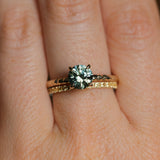 1.34ct Round Precision Cut Montana Sapphire 4 Prong Solitaire Evergreen Ring in 14k Yellow Gold