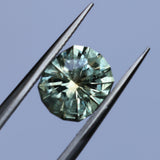 2.57CT FANCY PRECISION CUSHION MONTANA SAPPHIRE, PARTI OLIVE GREEN AND GOLD, 8.82X7.54X5.37MM - APPRAISED STONE