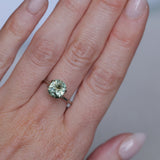 2.57CT FANCY PRECISION CUSHION MONTANA SAPPHIRE, PARTI OLIVE GREEN AND GOLD, 8.82X7.54X5.37MM - APPRAISED STONE