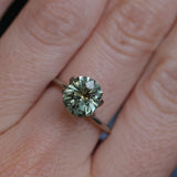 2.57CT FANCY PRECISION CUSHION MONTANA SAPPHIRE, PARTI OLIVE GREEN AND GOLD, 8.82X7.54X5.37MM - APPRAISED STONE