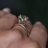 2.57CT FANCY PRECISION CUSHION MONTANA SAPPHIRE, PARTI OLIVE GREEN AND GOLD, 8.82X7.54X5.37MM - APPRAISED STONE
