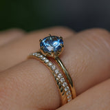 1.37ct Round Precision Cut Ceylon Blue Montana Sapphire Lotus Solitaire in 18k Yellow Gold