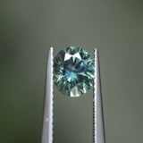 1.51CT PRECISION CUT OVAL MONTANA SAPPHIRE, MEDIUM TEAL BLUE GREEN, 7X6MM