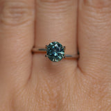 1.51CT PRECISION CUT OVAL MONTANA SAPPHIRE, MEDIUM TEAL BLUE GREEN, 7X6MM