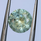 2.56CT ROUND PRECISION CUT MONTANA SAPPHIRE, PARTI YELLOW GREEN BLUE, 8.20-8.05X5.34MM