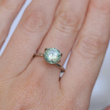 2.56CT ROUND PRECISION CUT MONTANA SAPPHIRE, PARTI YELLOW GREEN BLUE, 8.20-8.05X5.34MM
