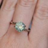 2.56CT ROUND PRECISION CUT MONTANA SAPPHIRE, PARTI YELLOW GREEN BLUE, 8.20-8.05X5.34MM