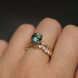 1.97ct Round Precision Cut Montana Sapphire 4 Prong Solitaire Evergreen Ring in 14k Yellow Gold