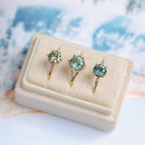 1.97ct Round Precision Cut Montana Sapphire 4 Prong Solitaire Evergreen Ring in 14k Yellow Gold