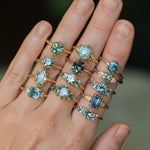 1.93ct Oval Silky Teal Montana Sapphire Scallop Cup Solitaire in 18k Yellow Gold